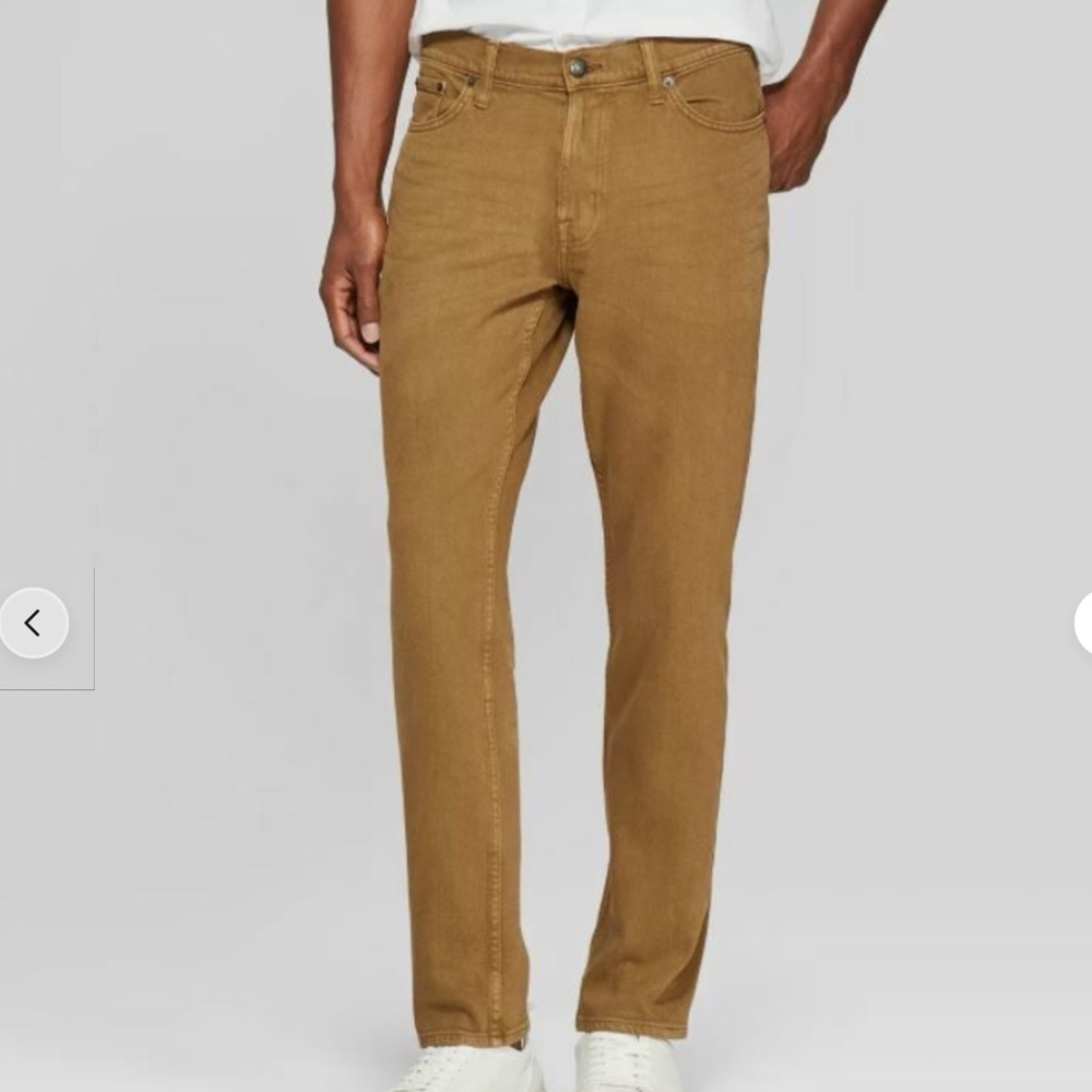 Men's Goodfellow & Co Total Flex Athletic Fit Jeans in Camel Brown Sz 38X30 NWT